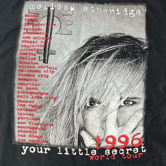 Vintage 90's Melissa Etheridge Your Little Secret 1996 World Tour Graphic Tee - Picture 6 of 10